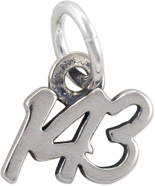 Charm for Jewelry Making - 143 (I Love You) 6x9mm Sterling Silver