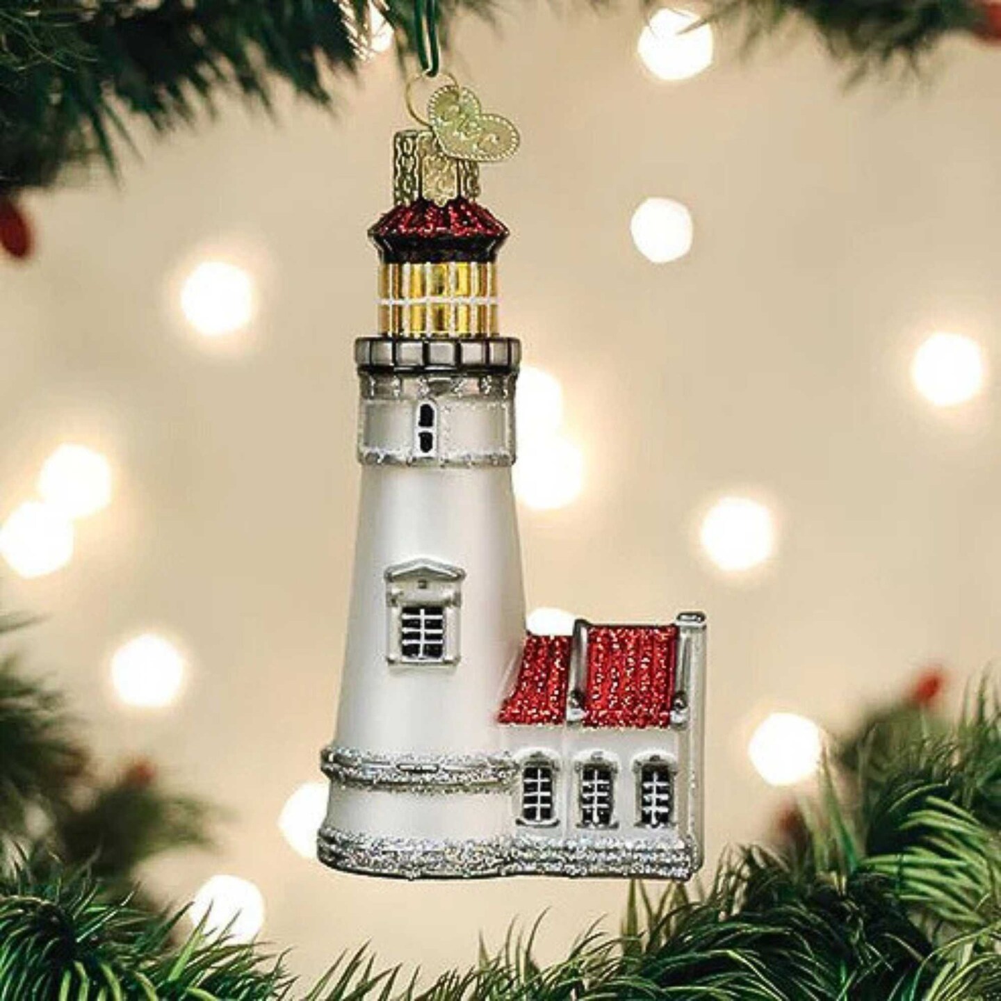 Old World Christmas 4.0 Inch Heceta Head Lighthouse Tree Ornament , Oregon Sea