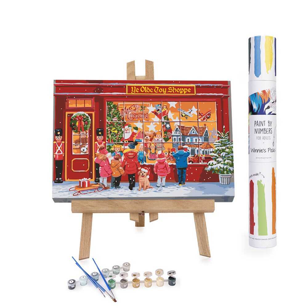 Wishful Window Shopping - Christmas &#x2013; Paint by Numbers Kit | Holiday Art Project | DIY Painting
