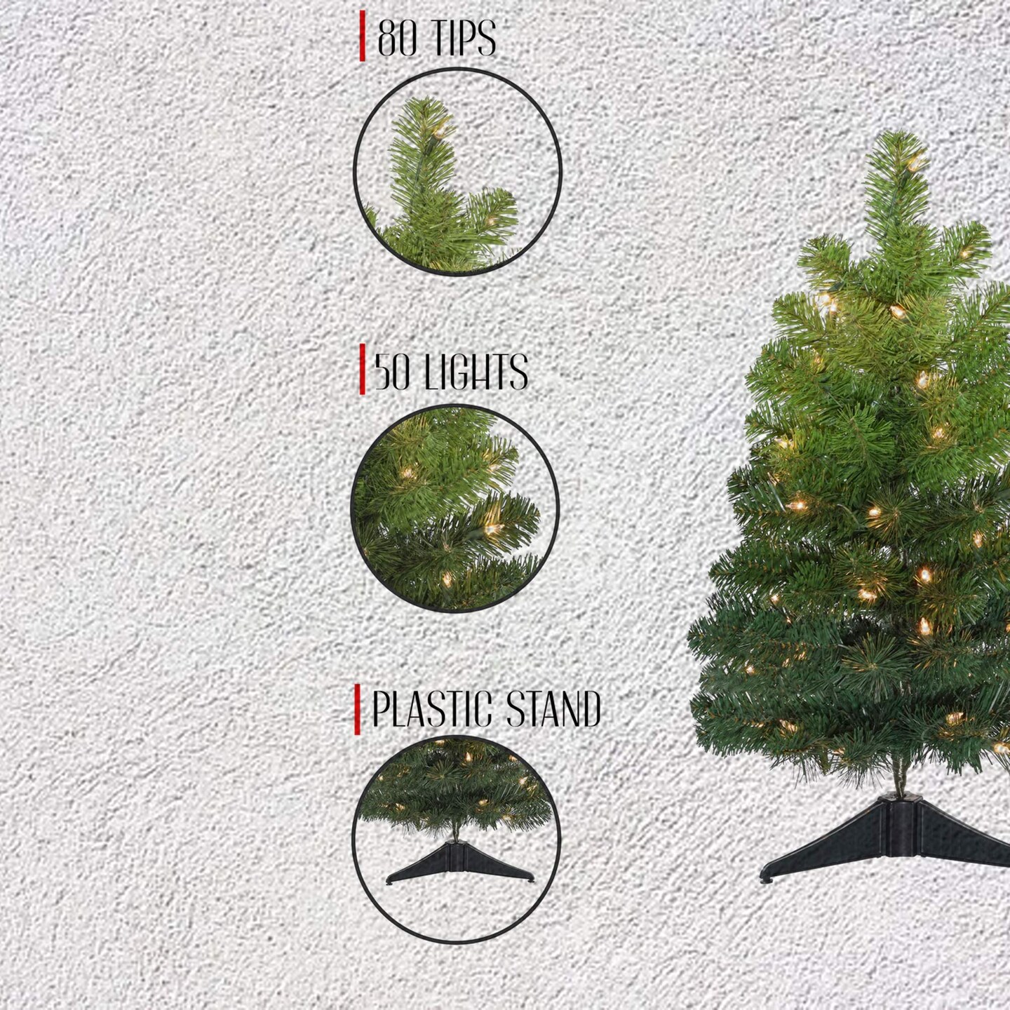 24" Pre-Lit Tabletop Ombre Green Christmas Tree with Warm White LED Lights