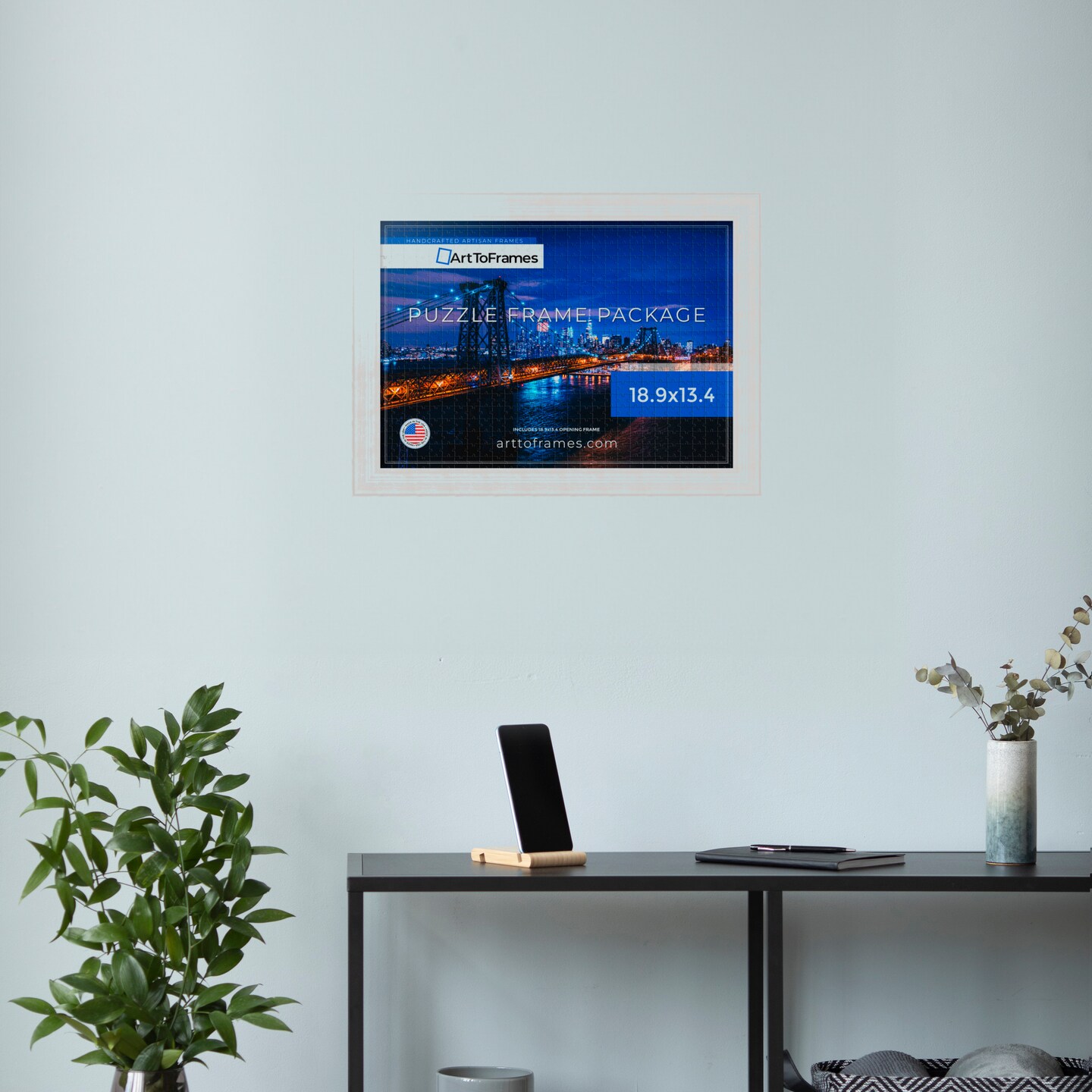 ArtToFrames 18.9x13.4 INCH / 48x34 CM Puzzle Frame for 500 piece Puzzles.This 1.50 Inch Custom MDF Frame for Puzzles Comes with Regular Glass, Available in Multiple Colors