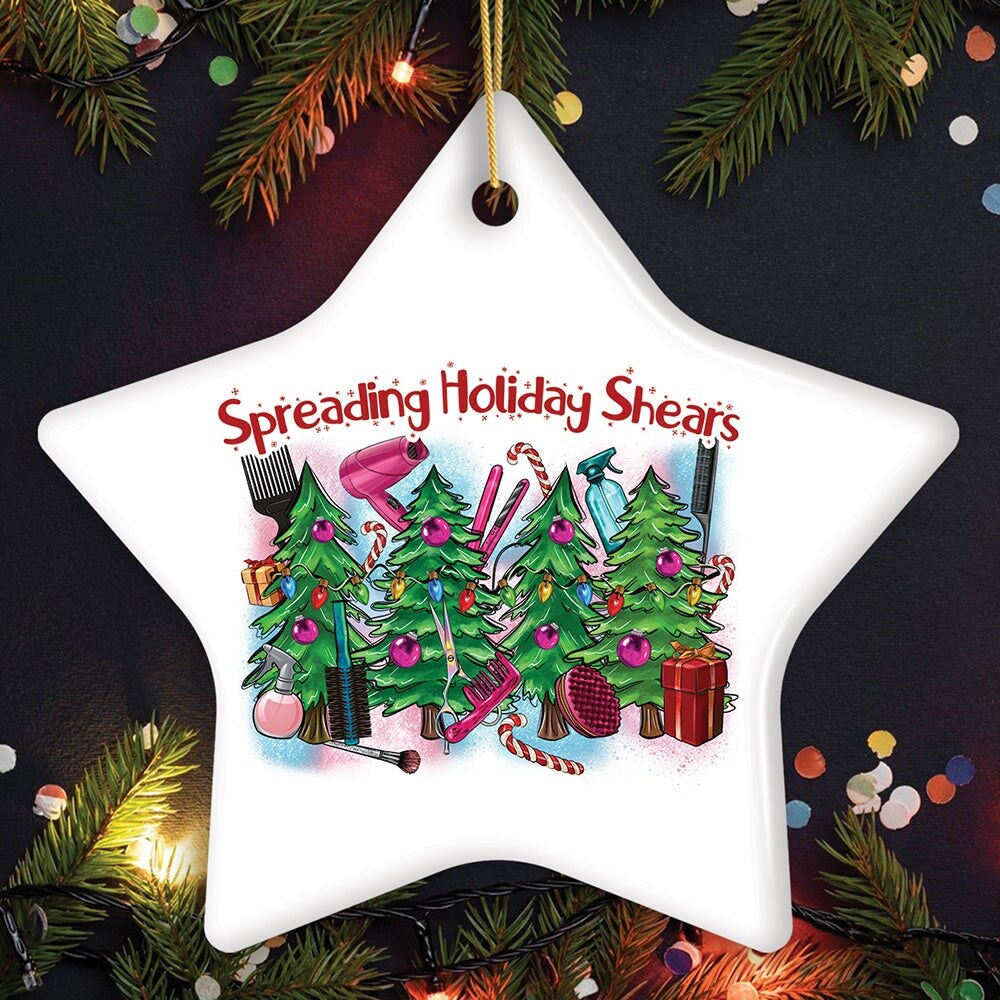 Spreading Holiday Shears Hairstylist Cute Christmas Ornament, Hairdresser Gift