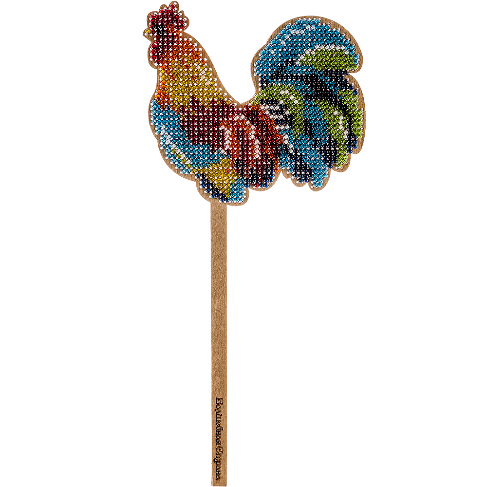 Bead embroidery kit on wood