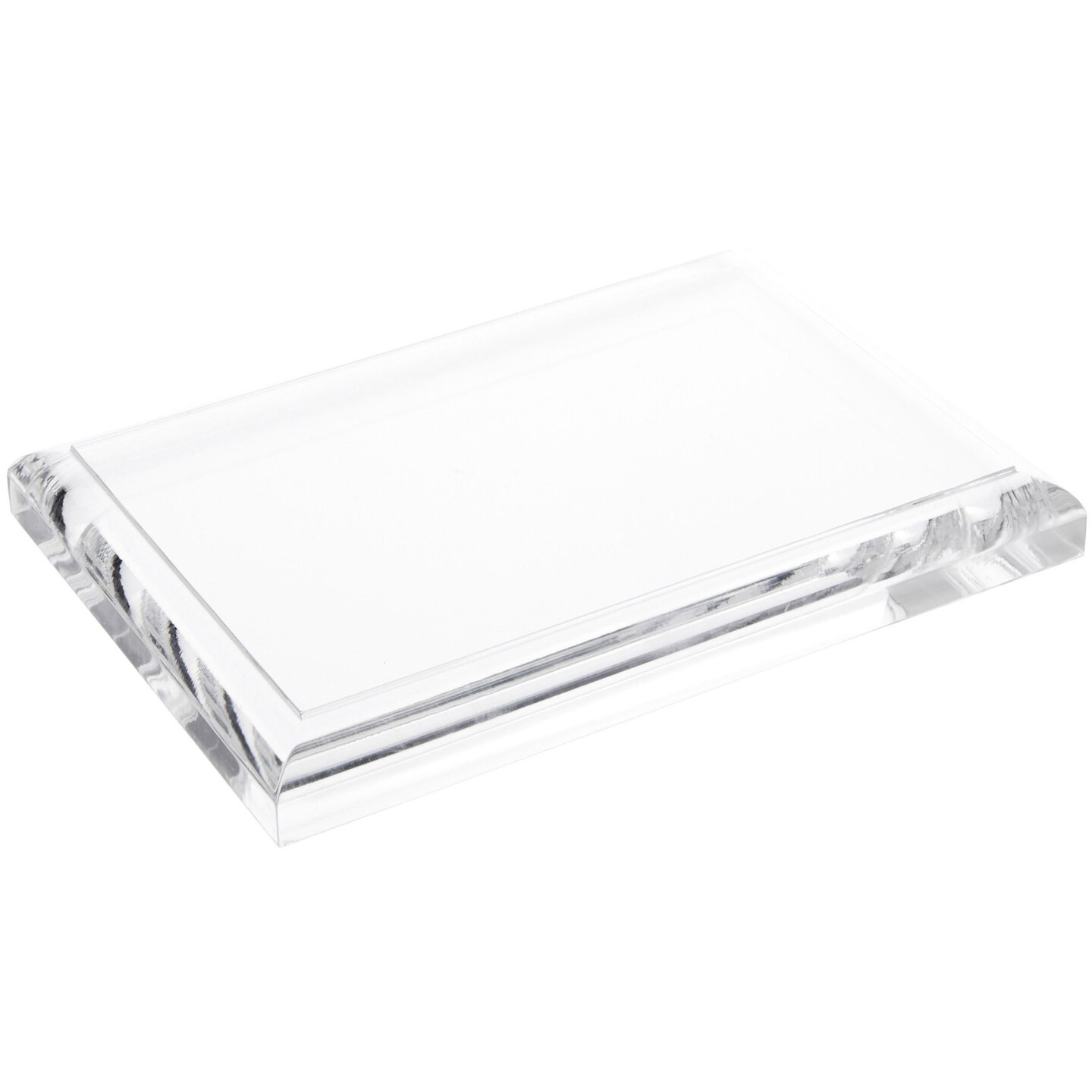 Plymor Clear Acrylic Rectangular Display Base with Ogee Edge, 6.625&#x22; W x 4.625&#x22; D x 0.75&#x22; H