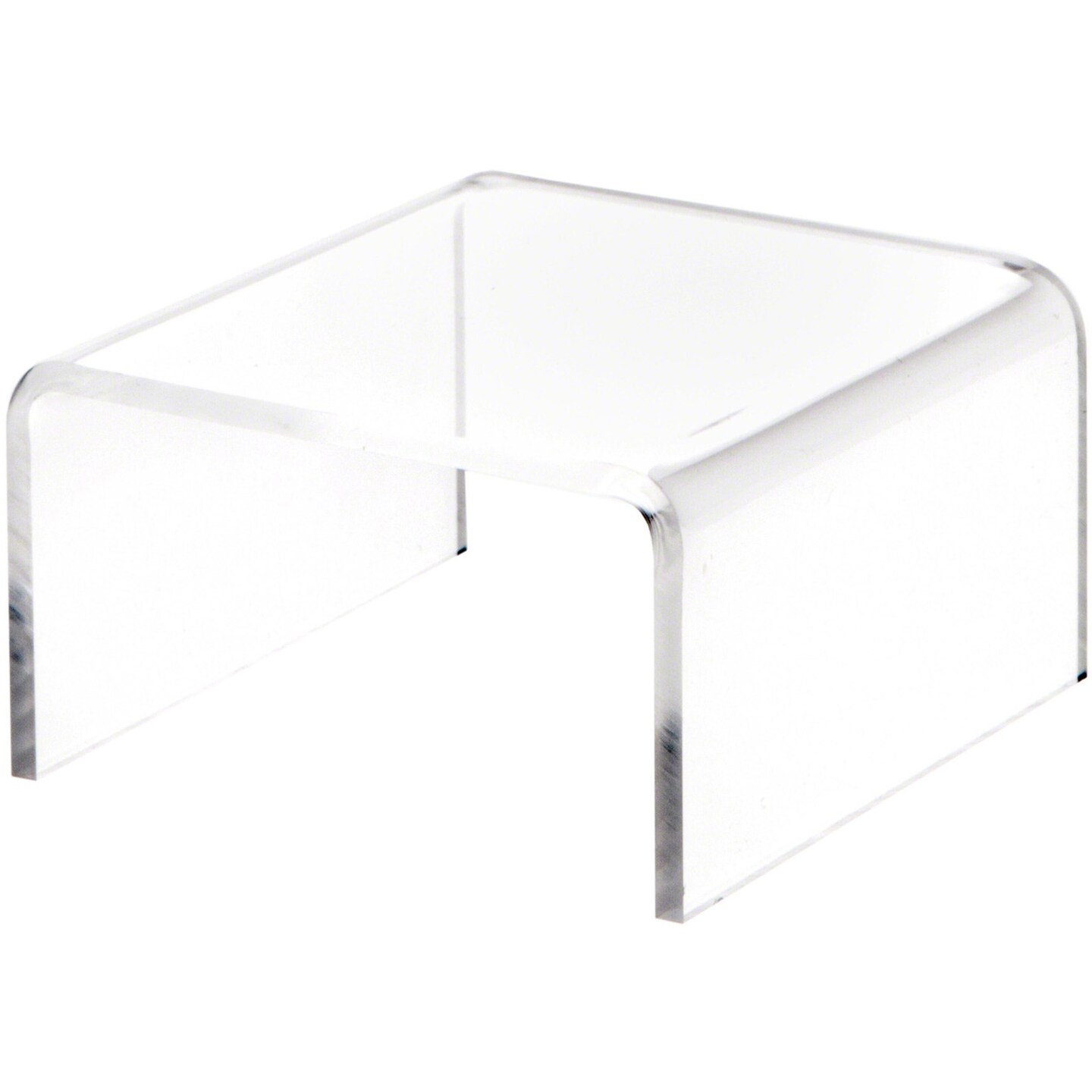 Plymor Clear Acrylic Short Square Display Riser, 1.5&#x22; H x 3&#x22; W x 3&#x22; D (1/8&#x22; thick)