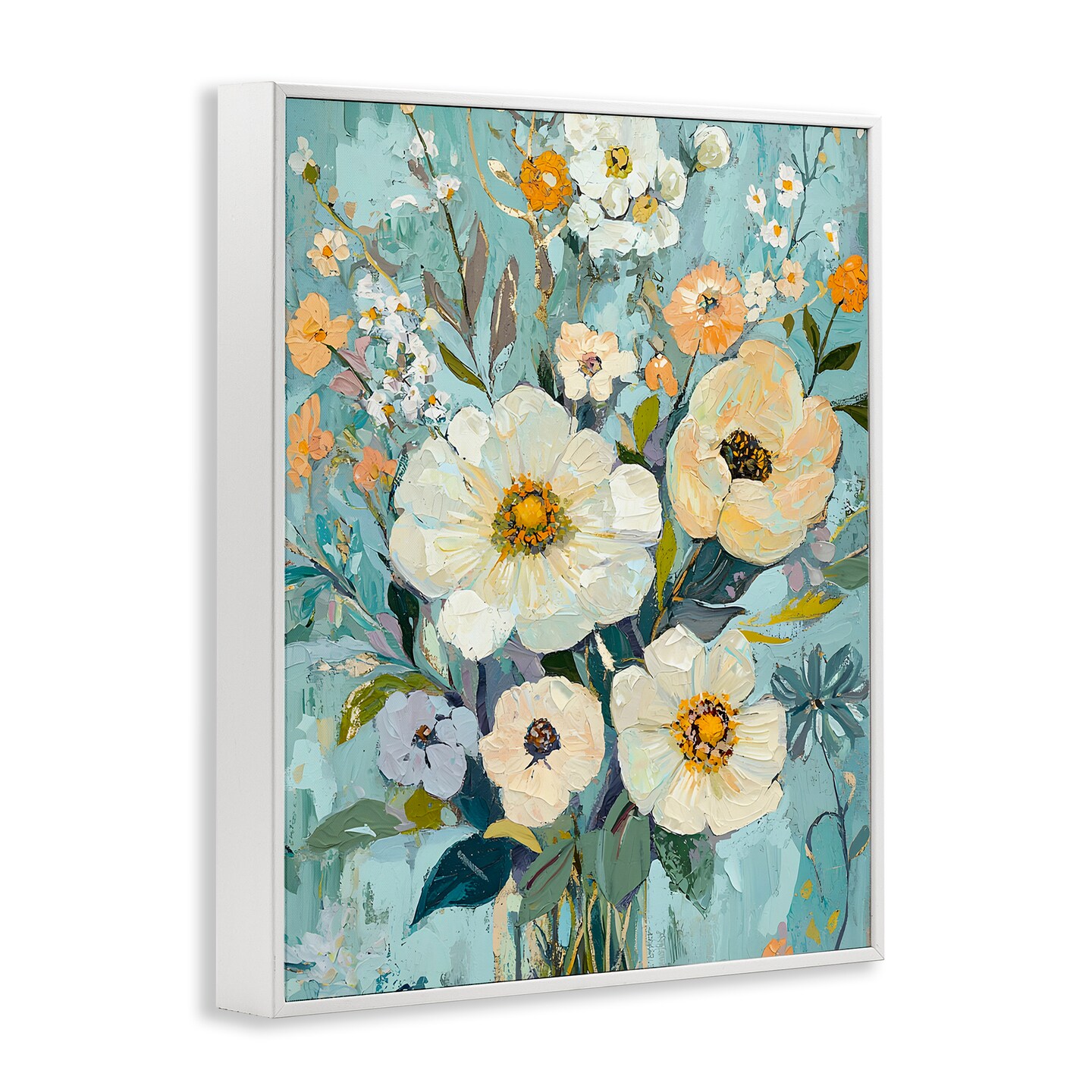 Stupell Industries Mixed Cream Flowers Arrangement Framed Giclee Design by Franklyn Gregory