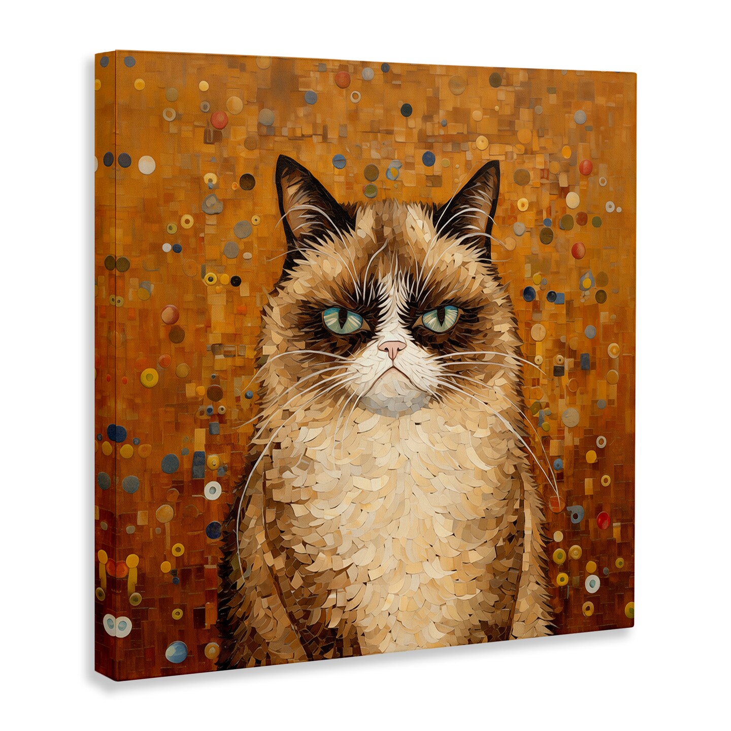 Stupell Industries Grouchy Cat in Classic Style Canvas Design by