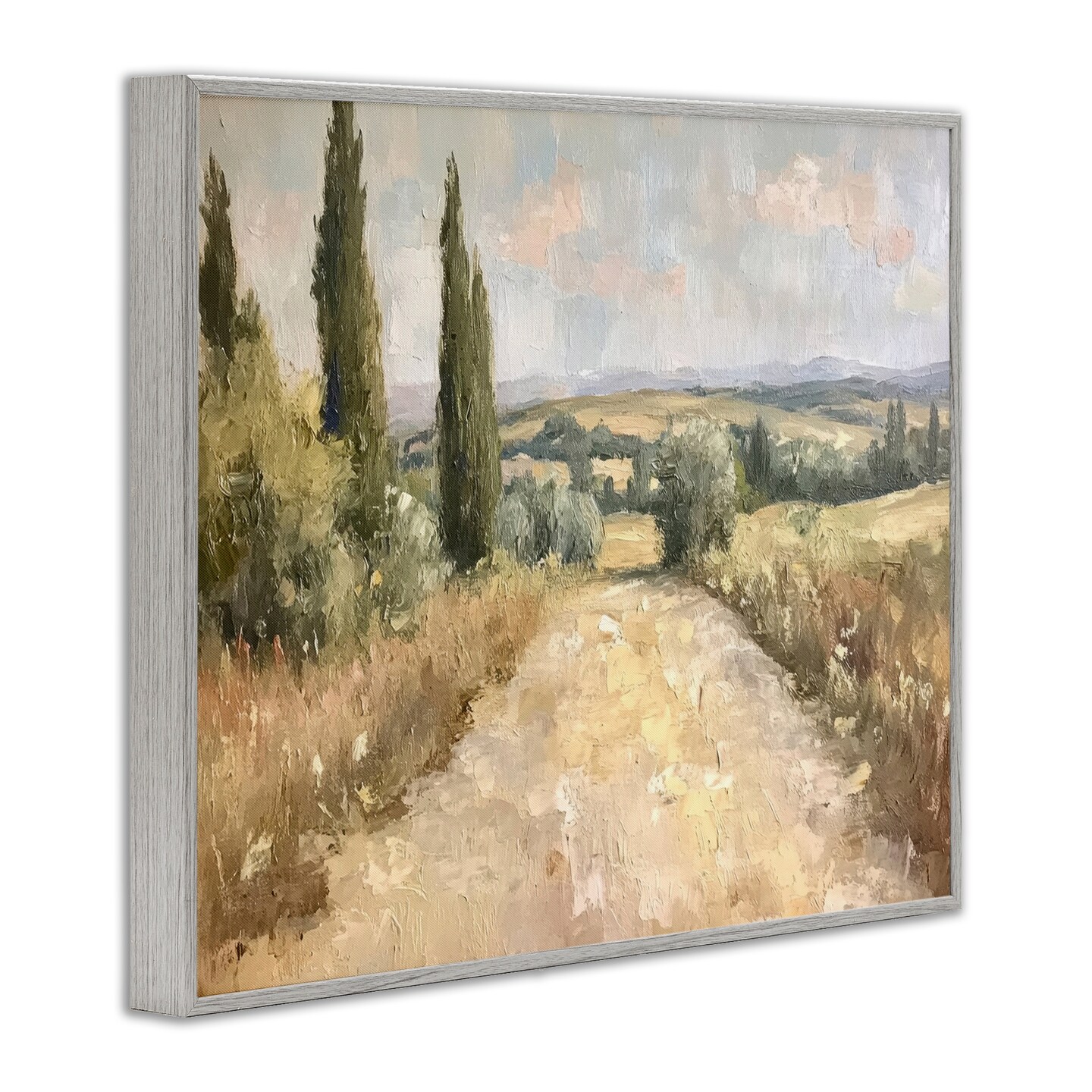 Stupell Industries Rural Trail Landscape Framed Giclee Design by Petal Prints Design