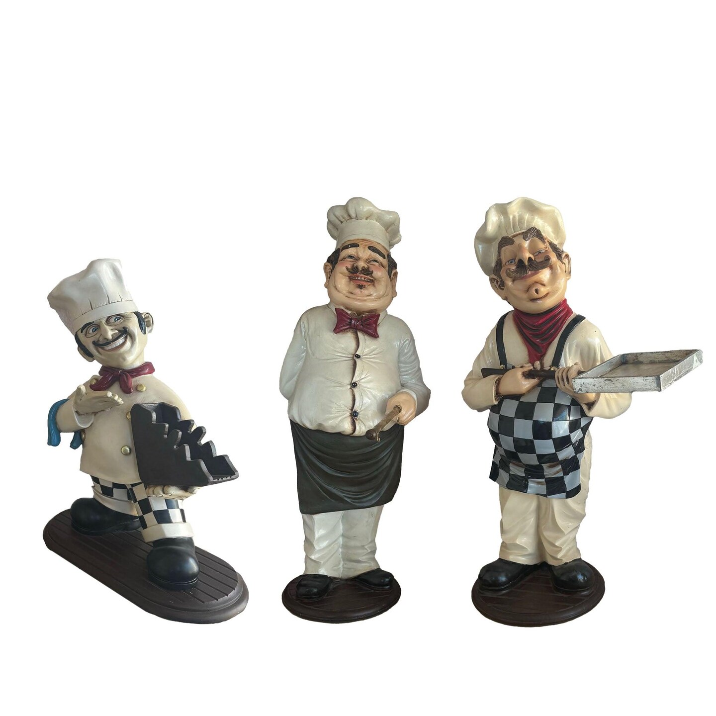 Set of 3 Small Chef Cook Statues