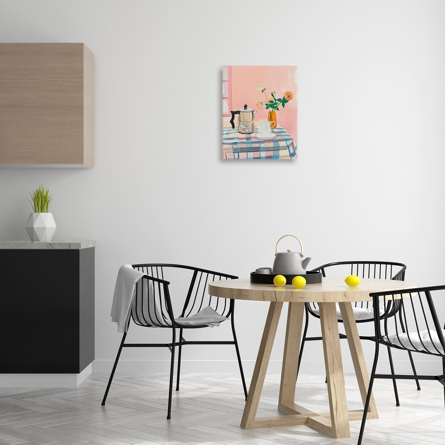 Stupell Industries Pink Retro Kitchen Table Canvas Design by Arlington Prints