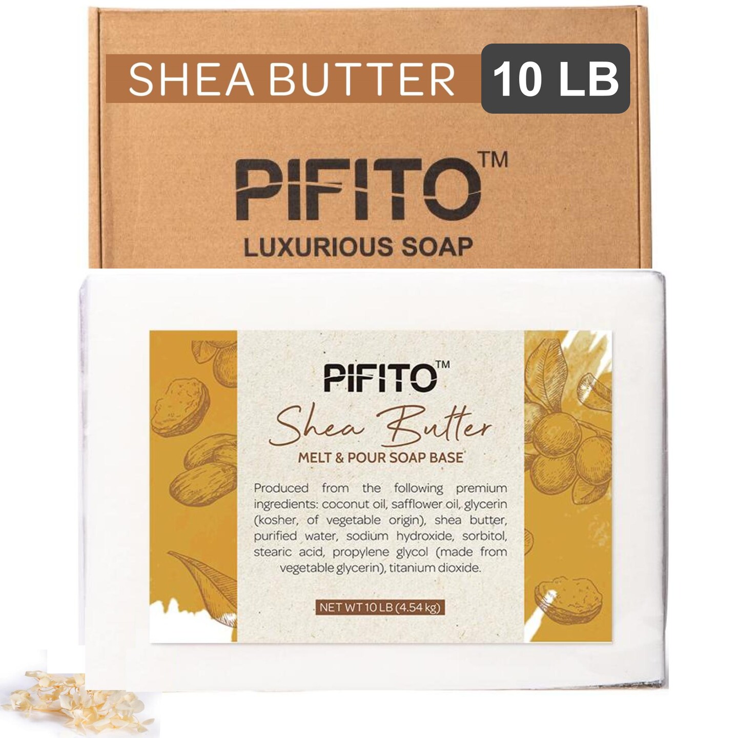 Pifito Shea Butter Melt and Pour Soap Base │ Bulk Premium 100% Natural Glycerin Soap Base │ Luxurious Soap Making Supplies