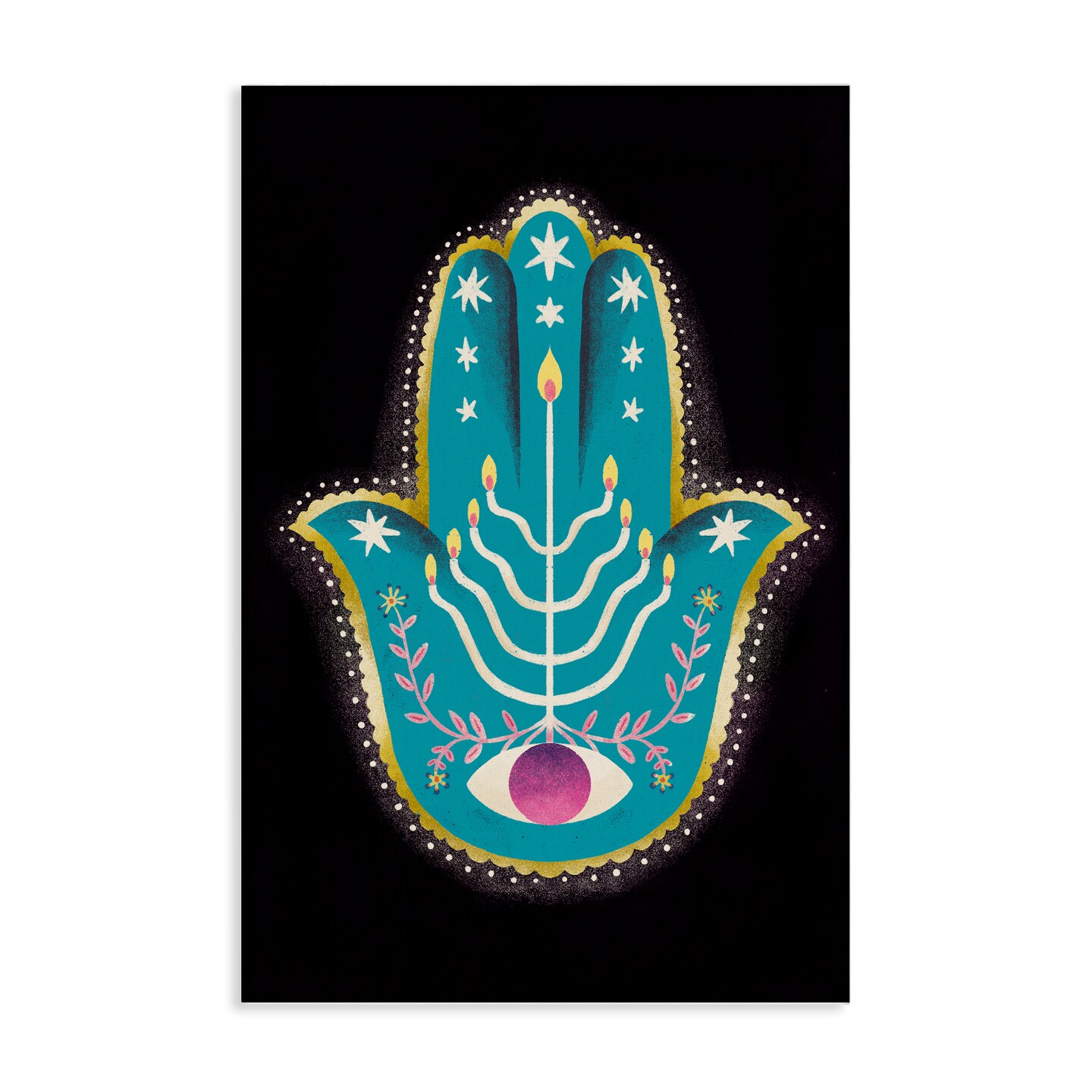 Stupell Industries Spiritual Folk Style Hamsa Canvas Design by Hannah Moren