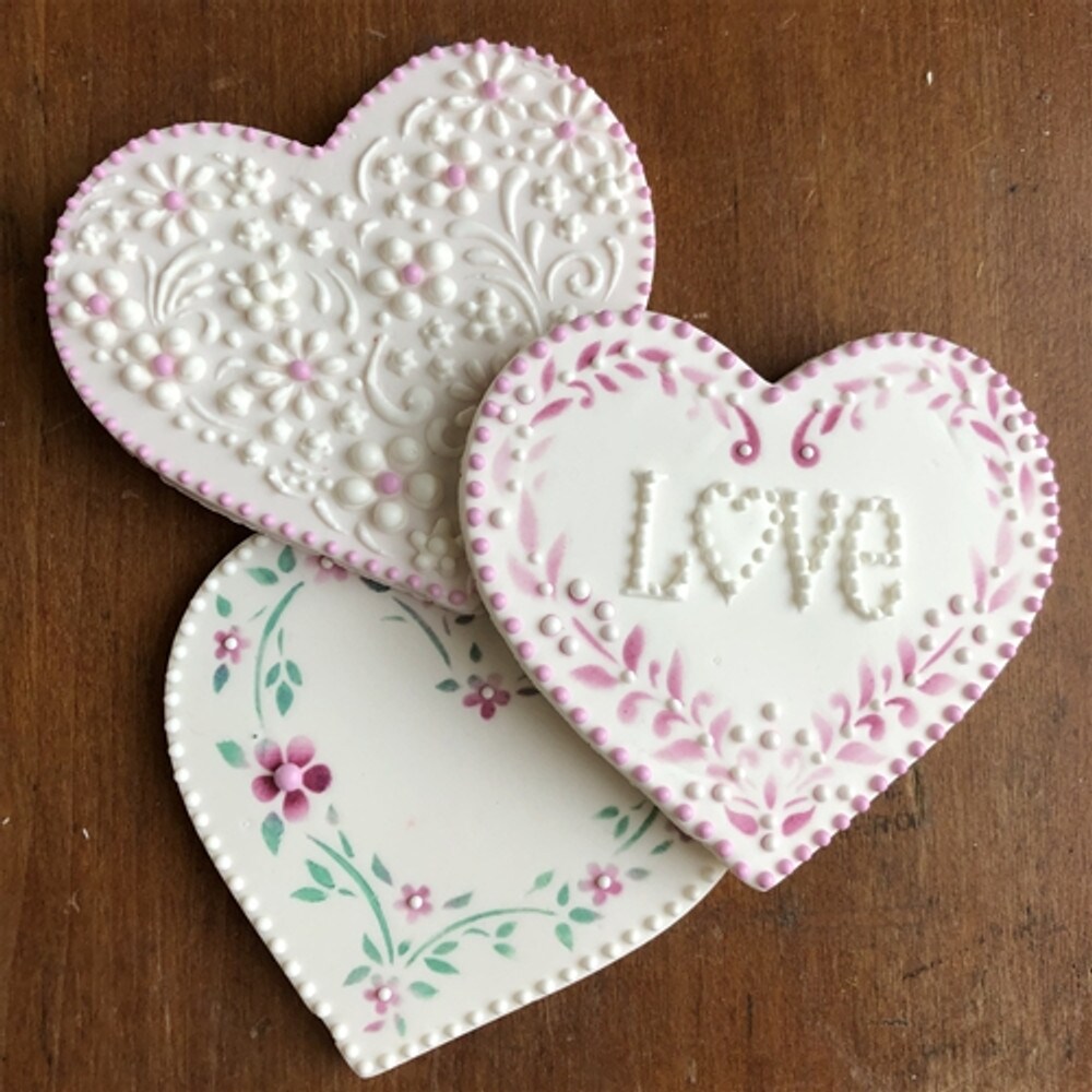 Floral Hearts Cookie Stencil Set | C1055 by Designer Stencils | Cookie Decorating Tools |