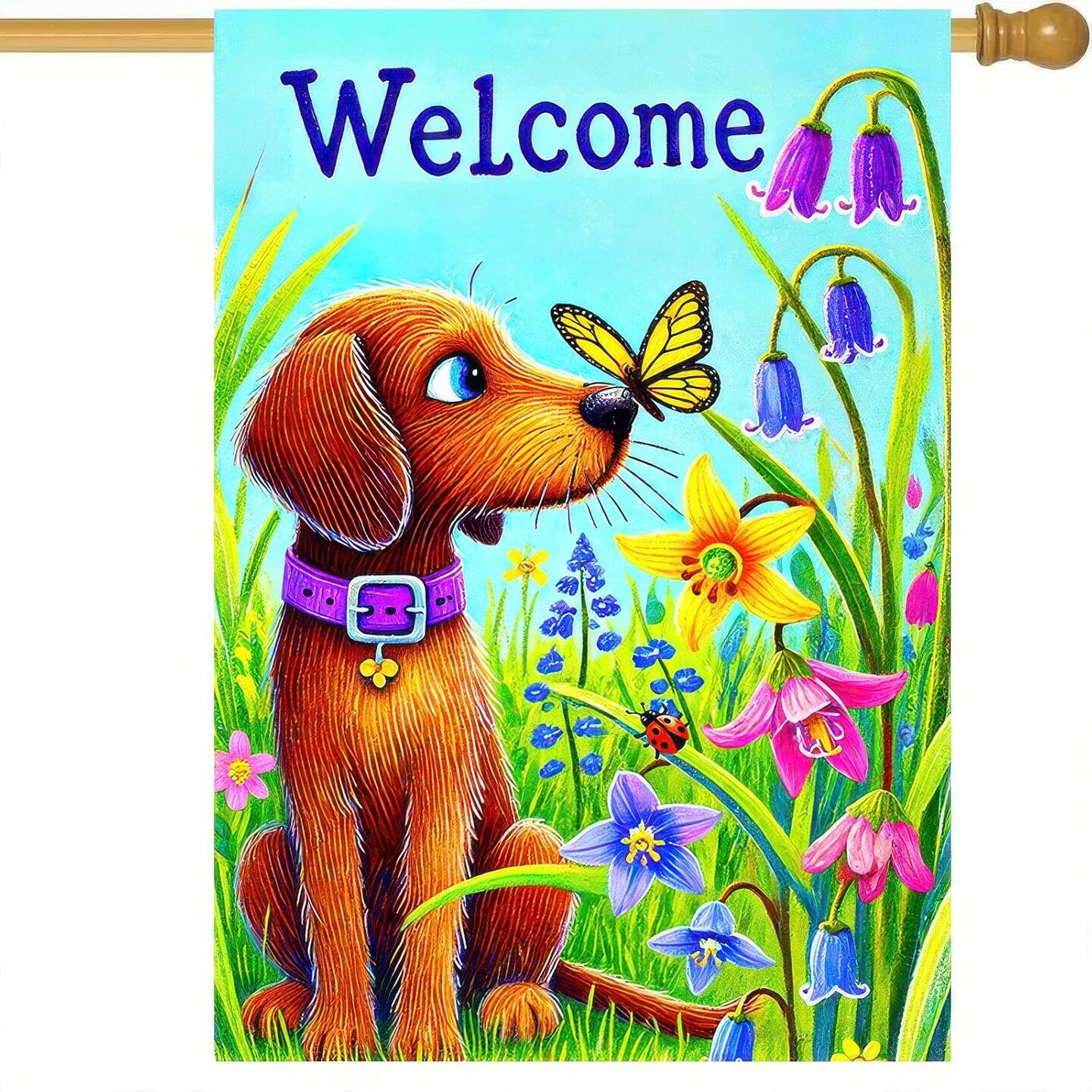 Summer Garden Flags 12x18 Double Sided Welcome Flower Dachshund Dog Garden Flag Yard Decorations Outdoor Decor Small Outdoor Welcome Flags for Outside Garden