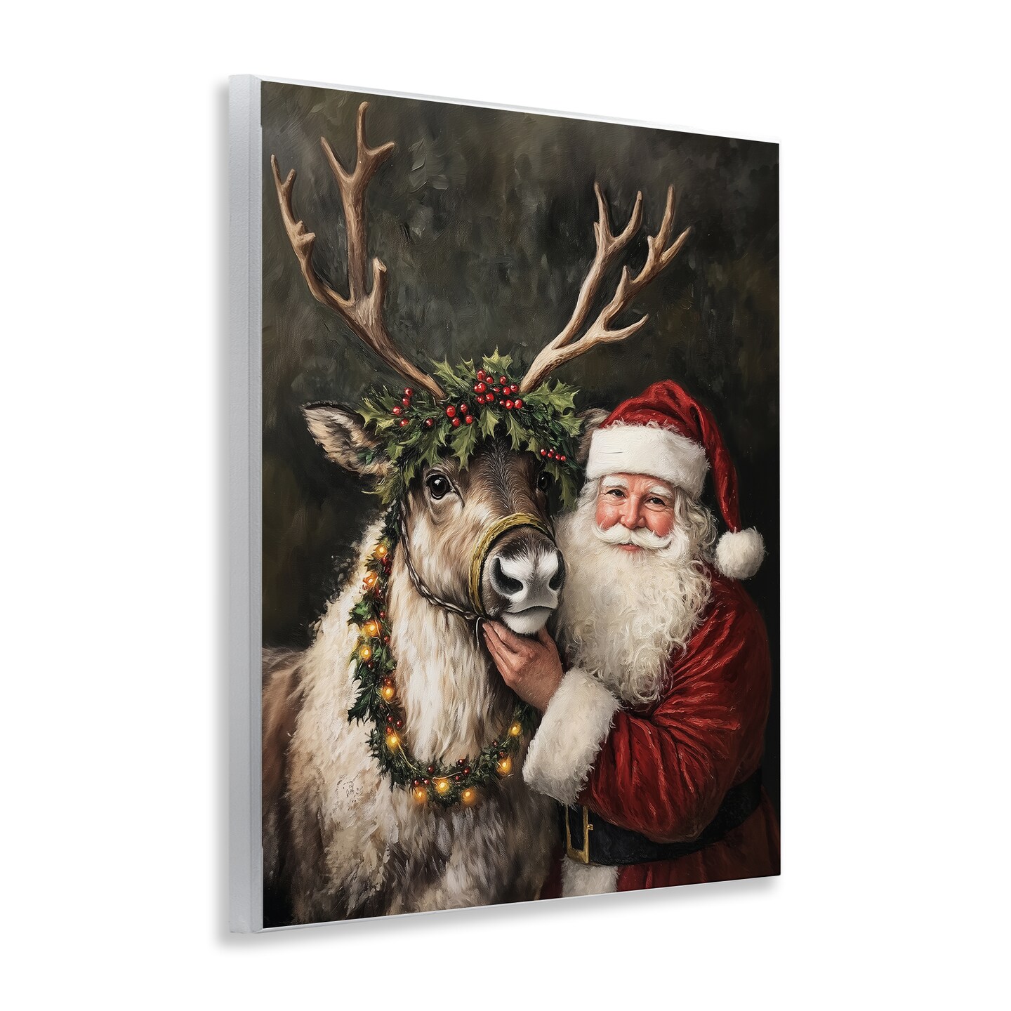 Stupell Industries Santa &#x26; Reindeer Portrait Wall Plaque Design by Arlington Prints
