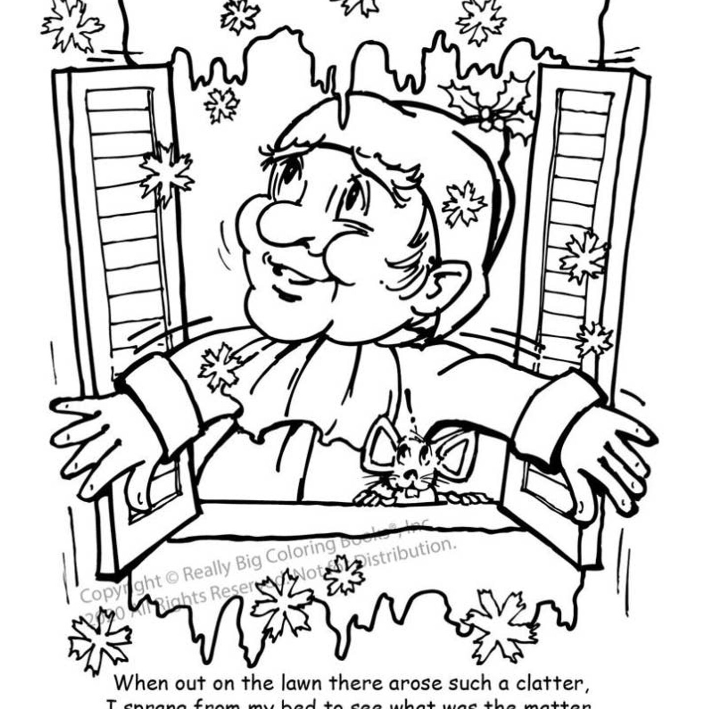 Edge Collections - Red - Twas the Night Before Christmas Coloring Book - 1 Piece