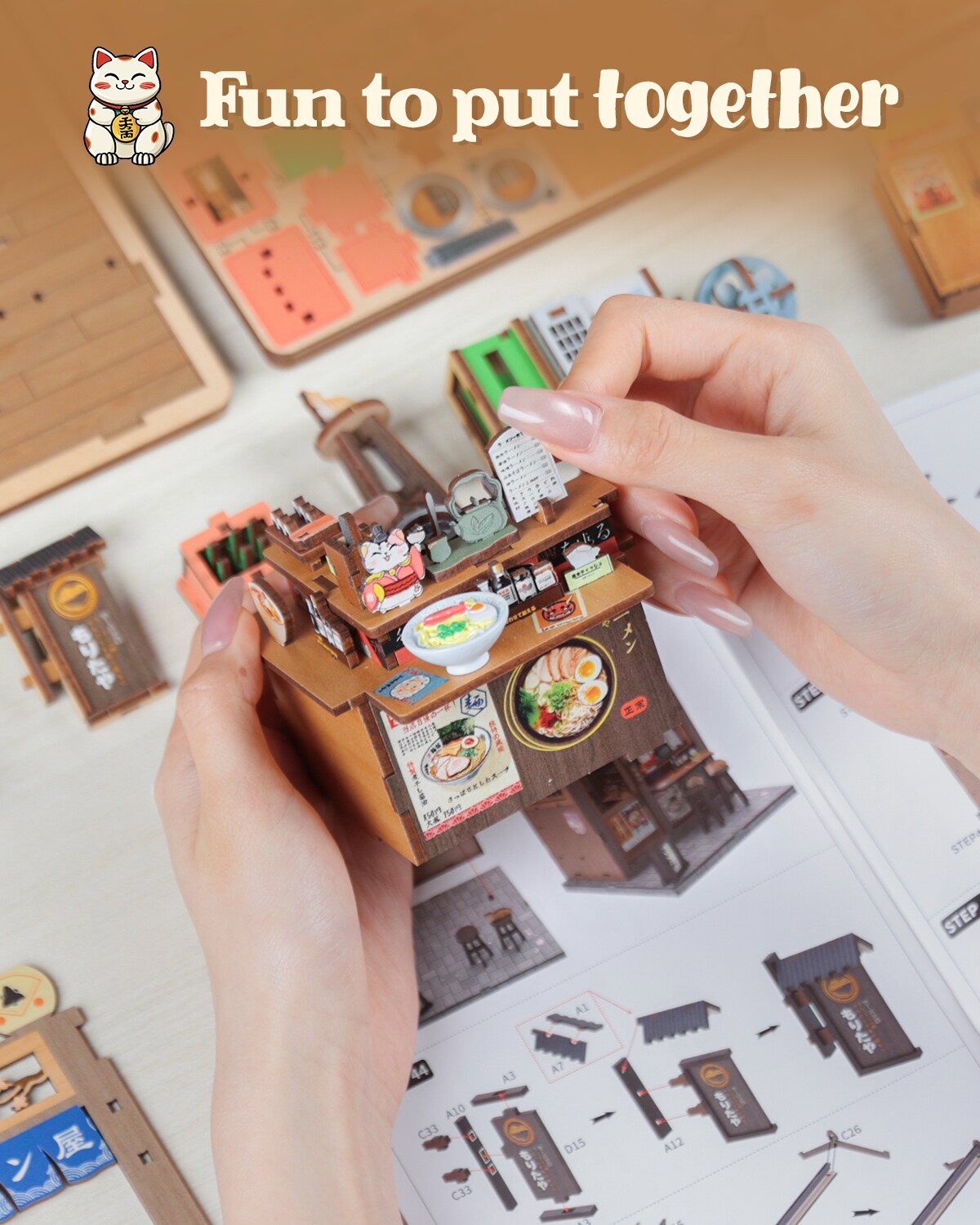 CUTEBEE Book Nook Kit Morita-Ya DIY Miniature House Shelf Insert Diorama