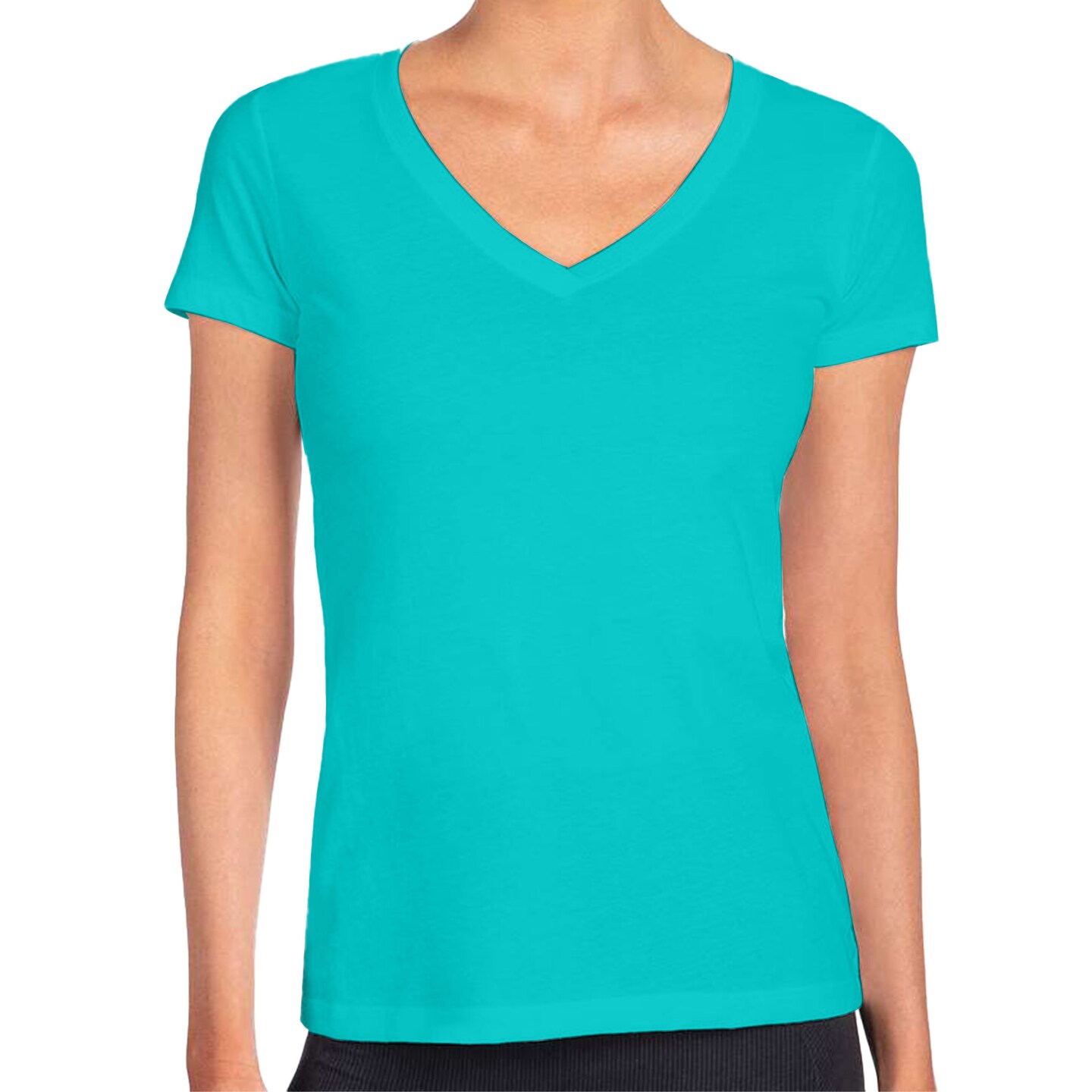 Next Level Women's Ideal V-Neck T-Shirt, Craft Light Solid Crewneck Tee