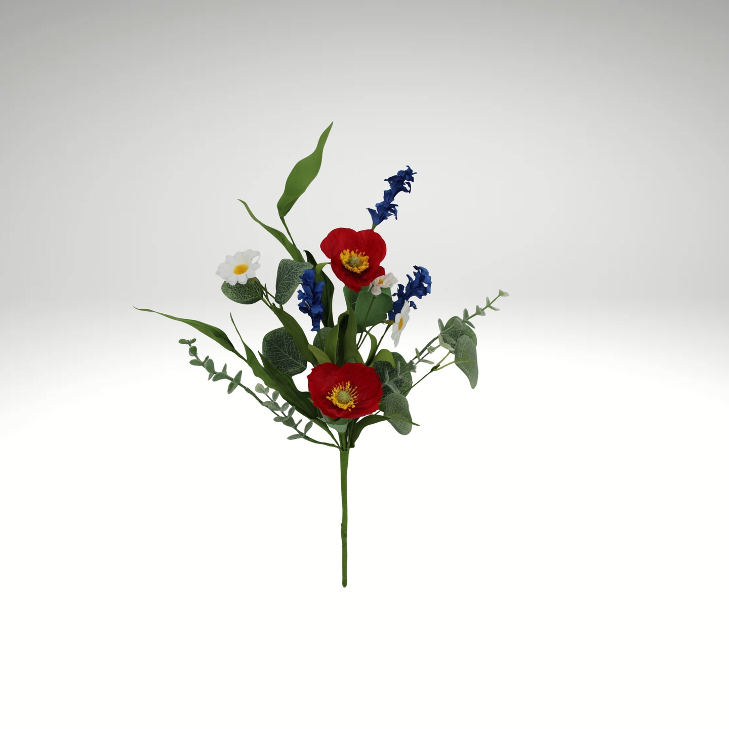 18 Inch Patriotic Poppy Spray for Red White Blue Wreaths and Arrangements-40388