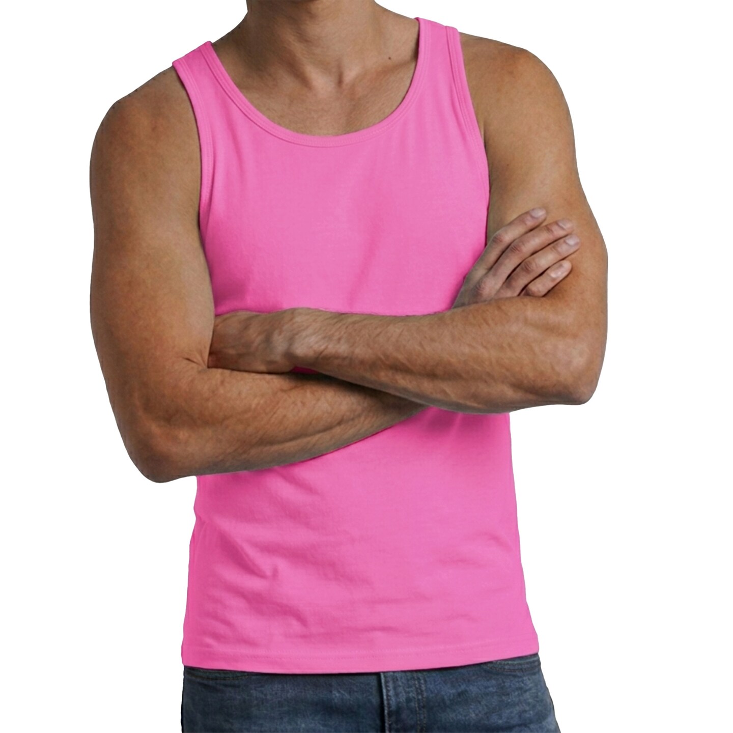 BELLA + CANVAS Men's Heather CVC Tank, Gym & Muscle Sleeveless Tank Top