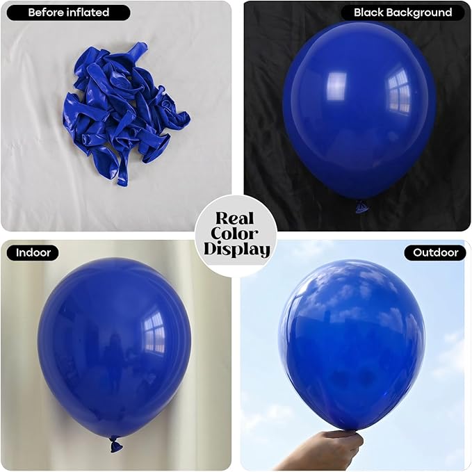Blue Balloons, 50Pack 12 Inch Royal Blue Latex Party Balloons for Birthday Graduation Baseball Nautical Retirement Bachelorette Patriotic Party Decorations