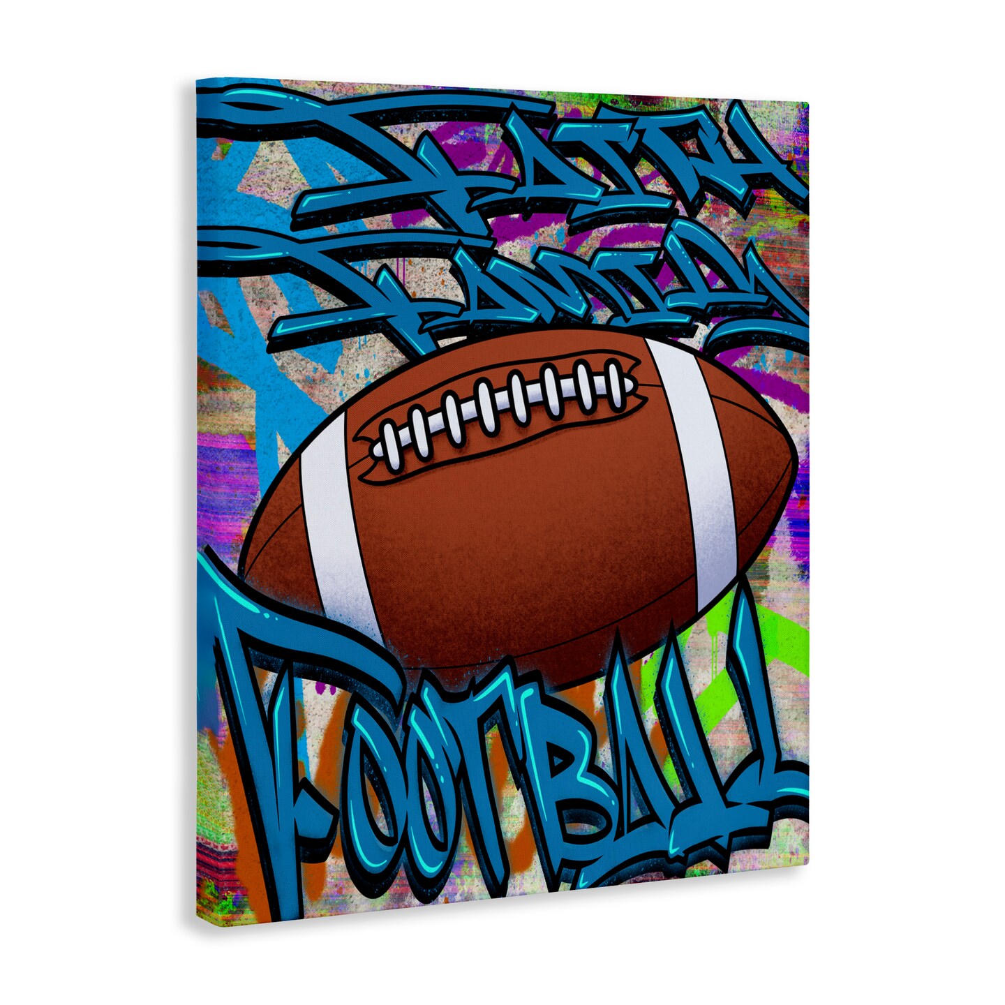 Stupell Industries Faith Family Football Graffiti Canvas, design by Marcus Prime