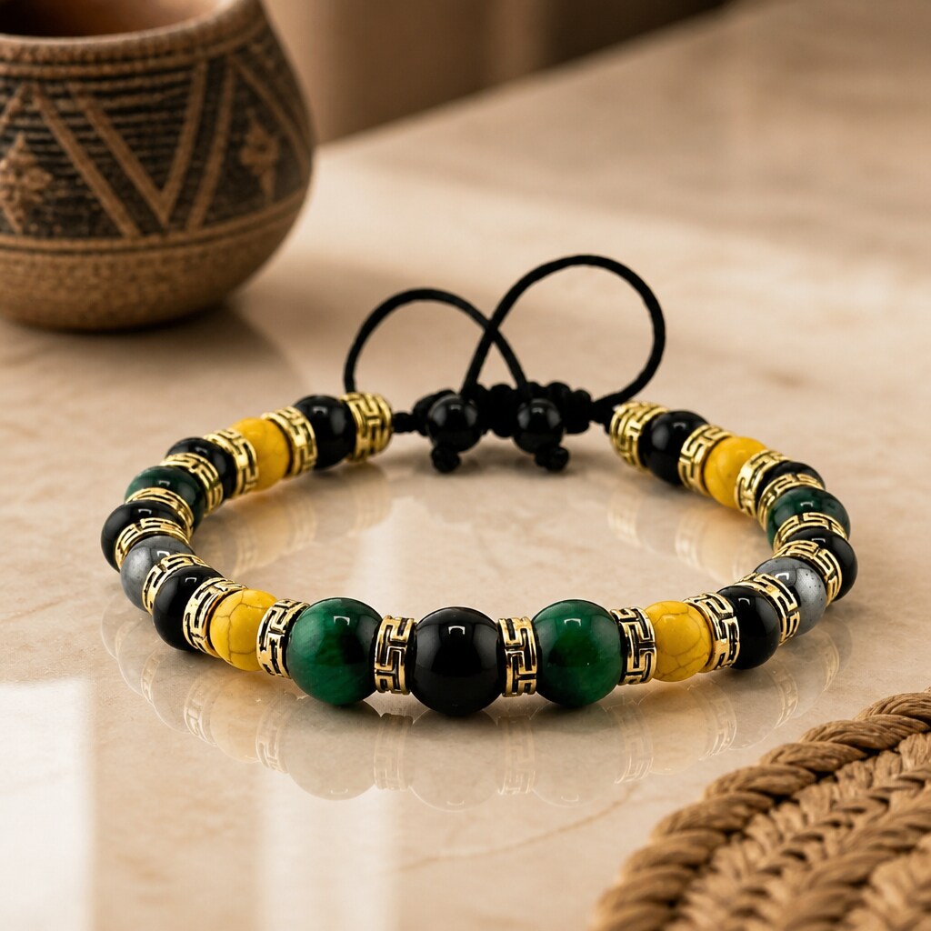 Adjustable Braided Jamaican Flag Color Bracelet for Men Women