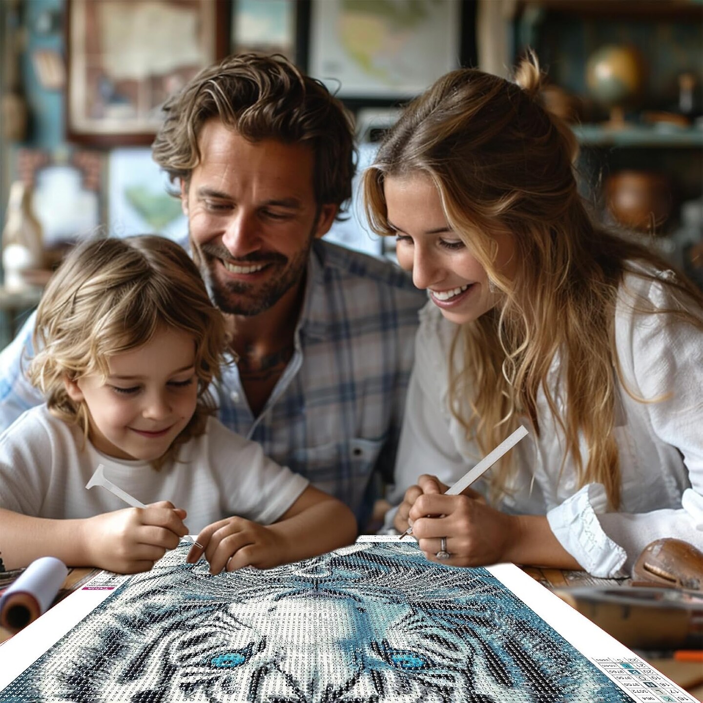 White Tiger 5D Diamond Painting Kit for Adults – Full Drill Animal Art DIY, Beginner-Friendly 12x16 Inch Wall Décor & Gift