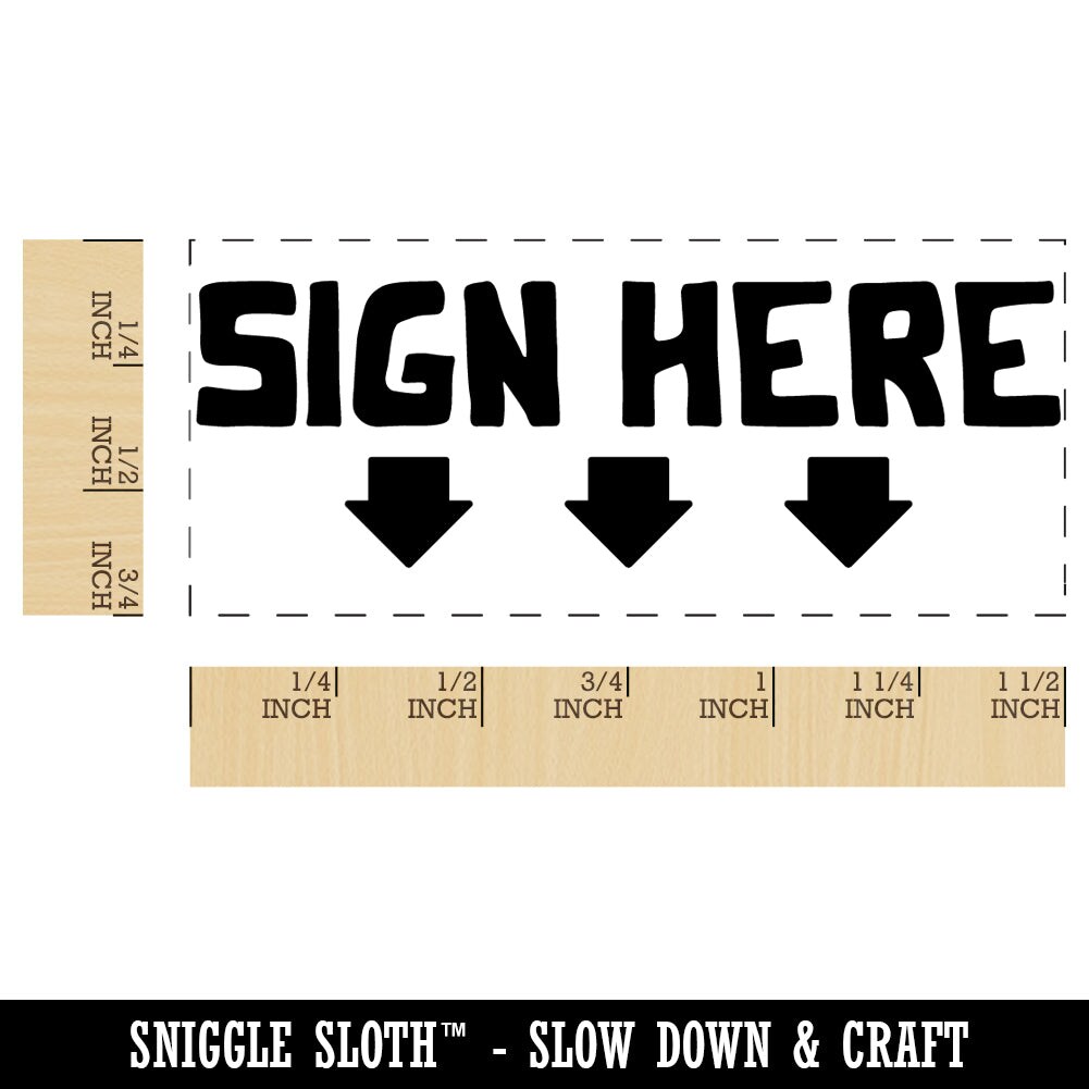 Sign Here Arrows Teacher Student School Self-Inking Rubber Stamp Ink Stamper