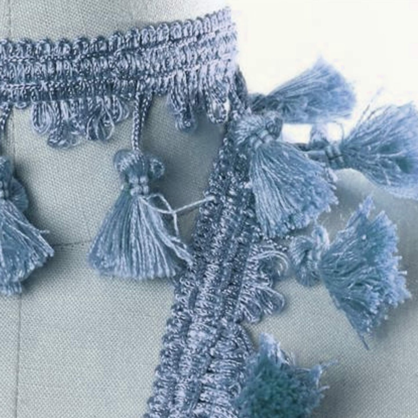 1 Yard Sky Blue Braided Gimp Tassel Fringe Trim for Home Decor