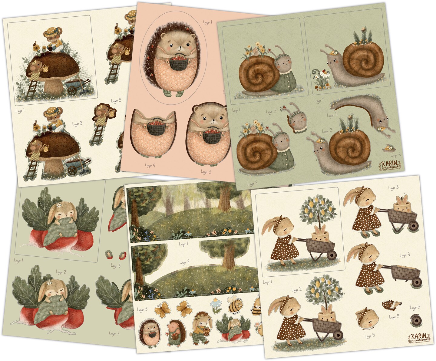 Craft Consortium 3D Decoupage 8"X8" Pad 18/Pkg-Amongst The Hedgerow