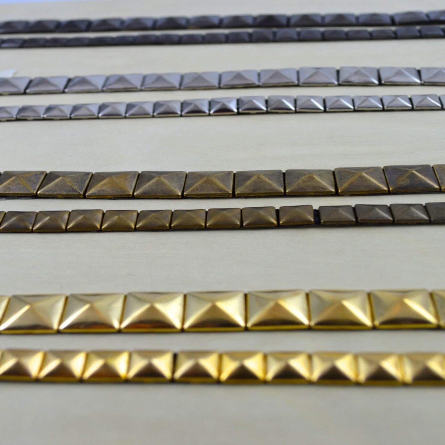 1 Yard Gunmetal Iron On Stud Tape Trim 3/8 Inch Metallic Accent Strip