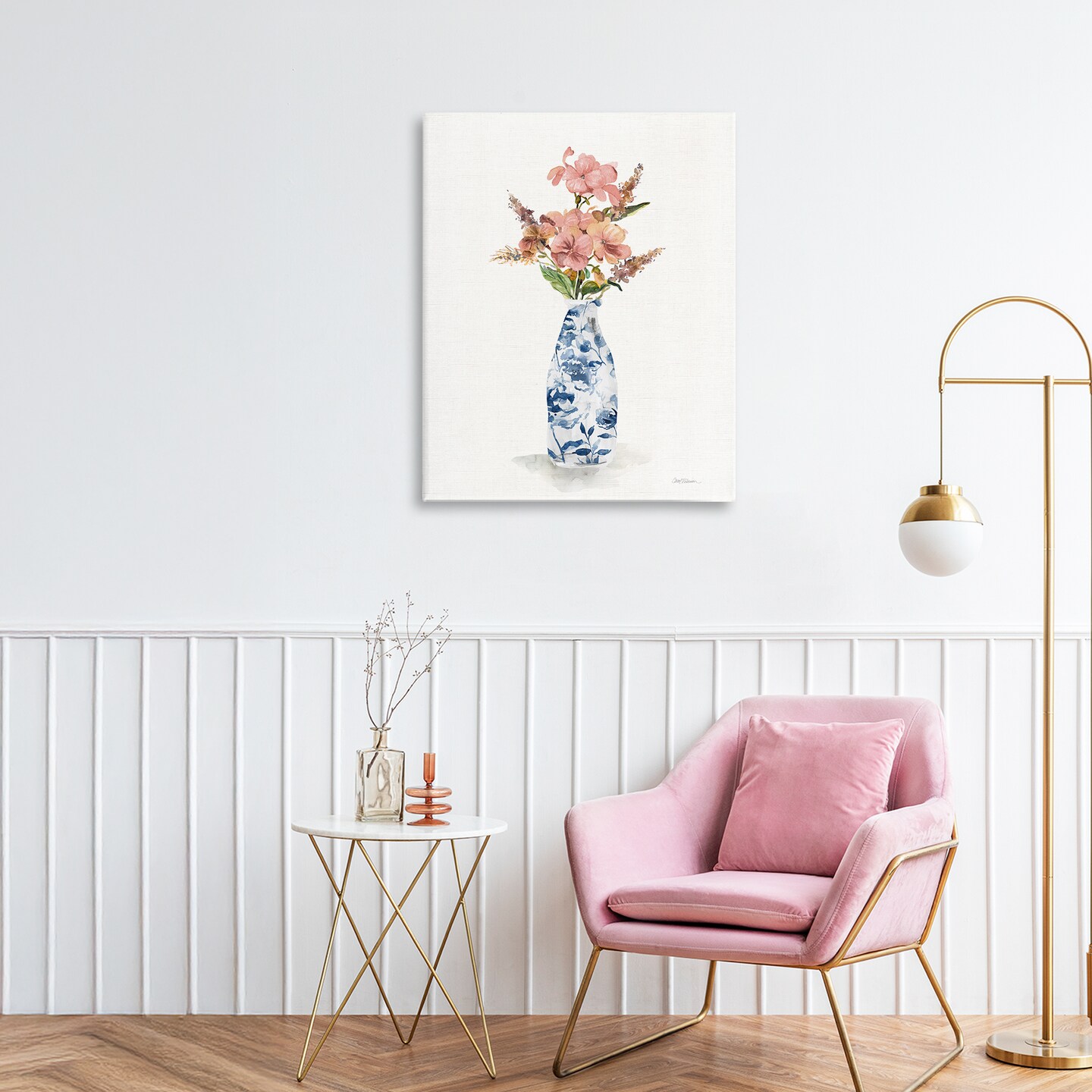 Stupell Industries Chinoiserie Blooms Pink Florals Canvas Wall Art, design by Carol Robinson