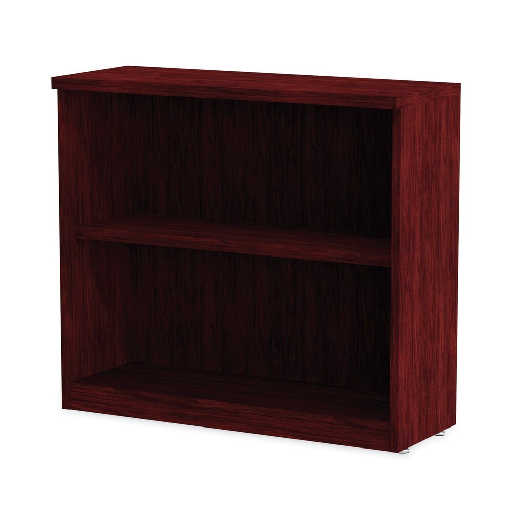 Alera 31.75 in. x 14 in. x 29.5 in. Valencia Series 2-Shelf Bookcase - Mahogany