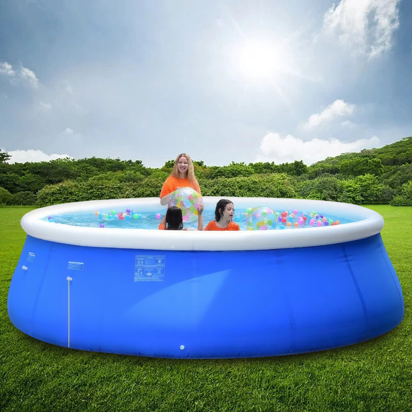 Sunrio 10ft x 30in Above Ground Inflatable Swimming Pool 2025 Upgraded ...
