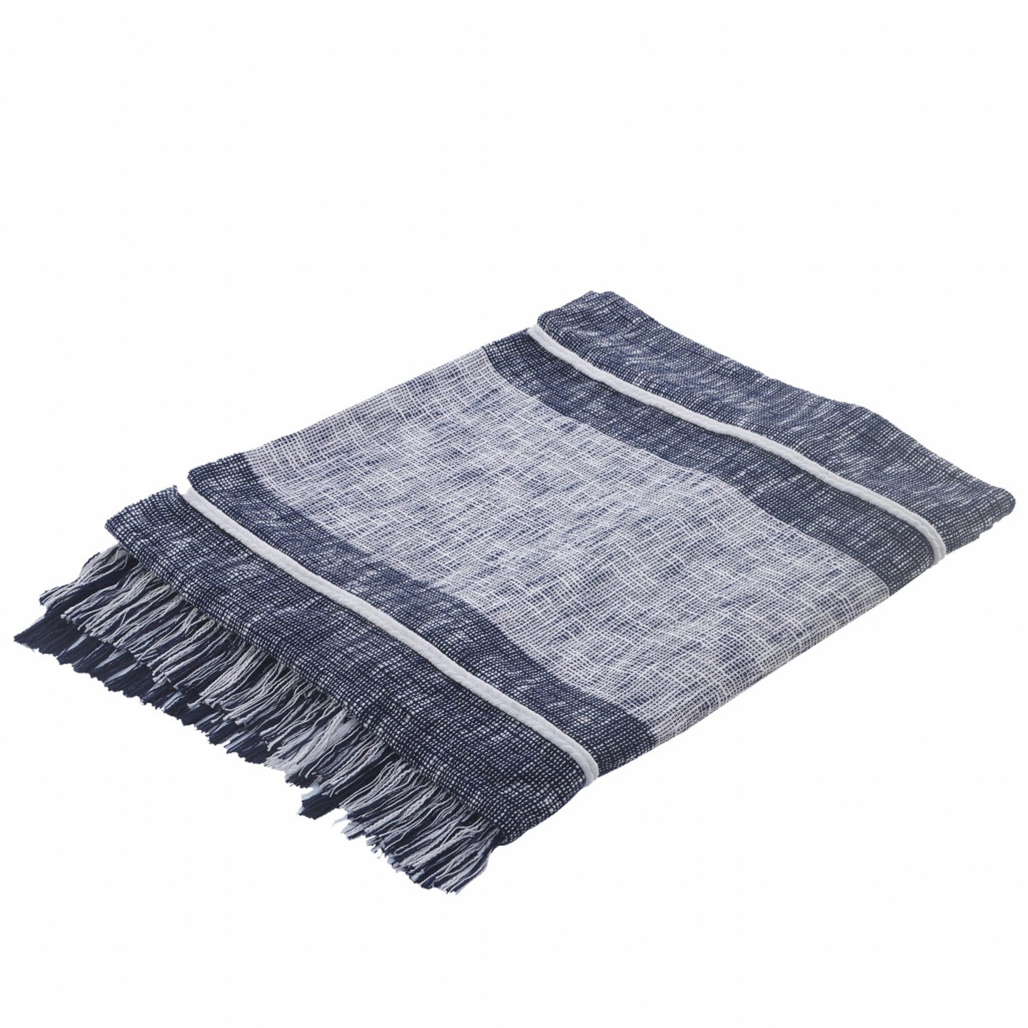 Edge Collections - Blue - Textured Geometric Throw for Cozy Décor - 1 Piece