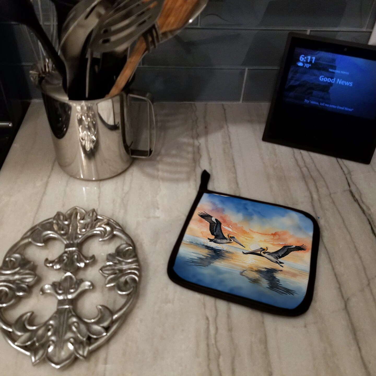 Edge Collections - Multicolor - Birds Crafted Pair of Pot Holders - 2 Piece