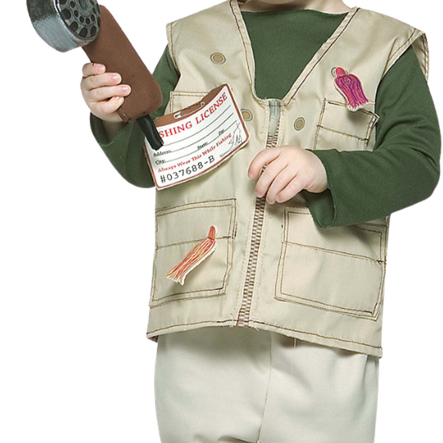 Future Fisherman Toddler Costume Size 3-4T Khaki Fishing Outfit