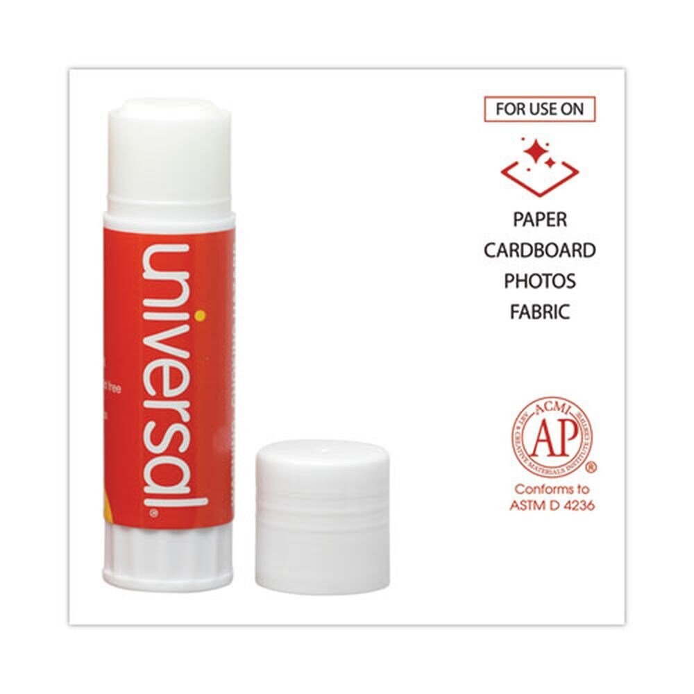 Universal 1.3 oz. Applies and Dries Clear Glue Sticks (12/Pack)