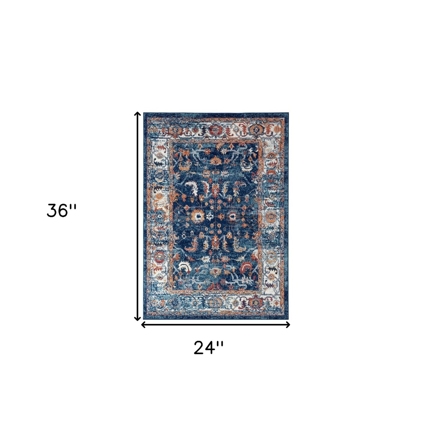 Edge Collections - 2' X 3' - Blue - Floral Area Rug for Stylish Home Décor - 1 Piece