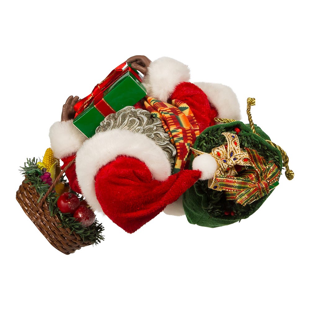 Kurt Adler 12-Inch Fabrich&#xE9; Kwanzaa Santa
