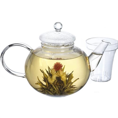 Borosilicate Glass Teapot 1.32 Quart with Removable Infuser for 3-4 Cups of Tea