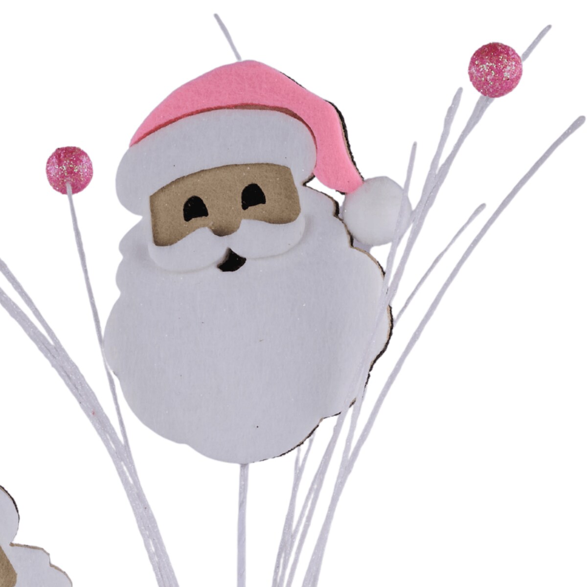 23&#x22; Felt Glitter Santa Face Spray: Pink