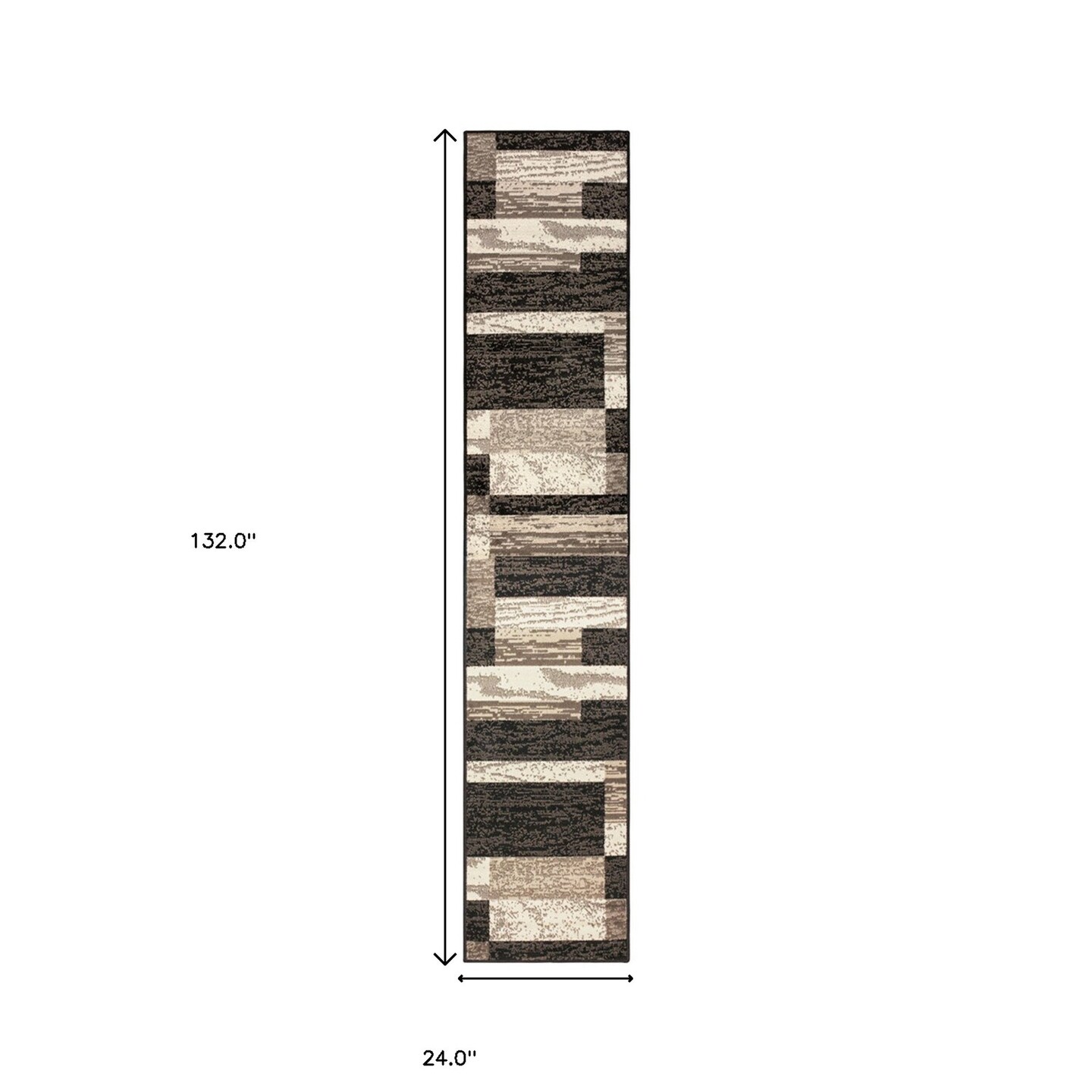 Edge Collections - 11' - Brown - Stylish Patchwork Runner Rug for Home Decor - 1 Piece