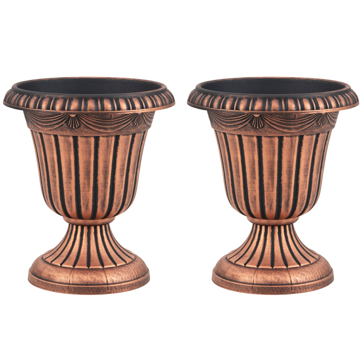 Bronze PP Vintage Urn Planters Set of 2 for Indoor Outdoor Decor