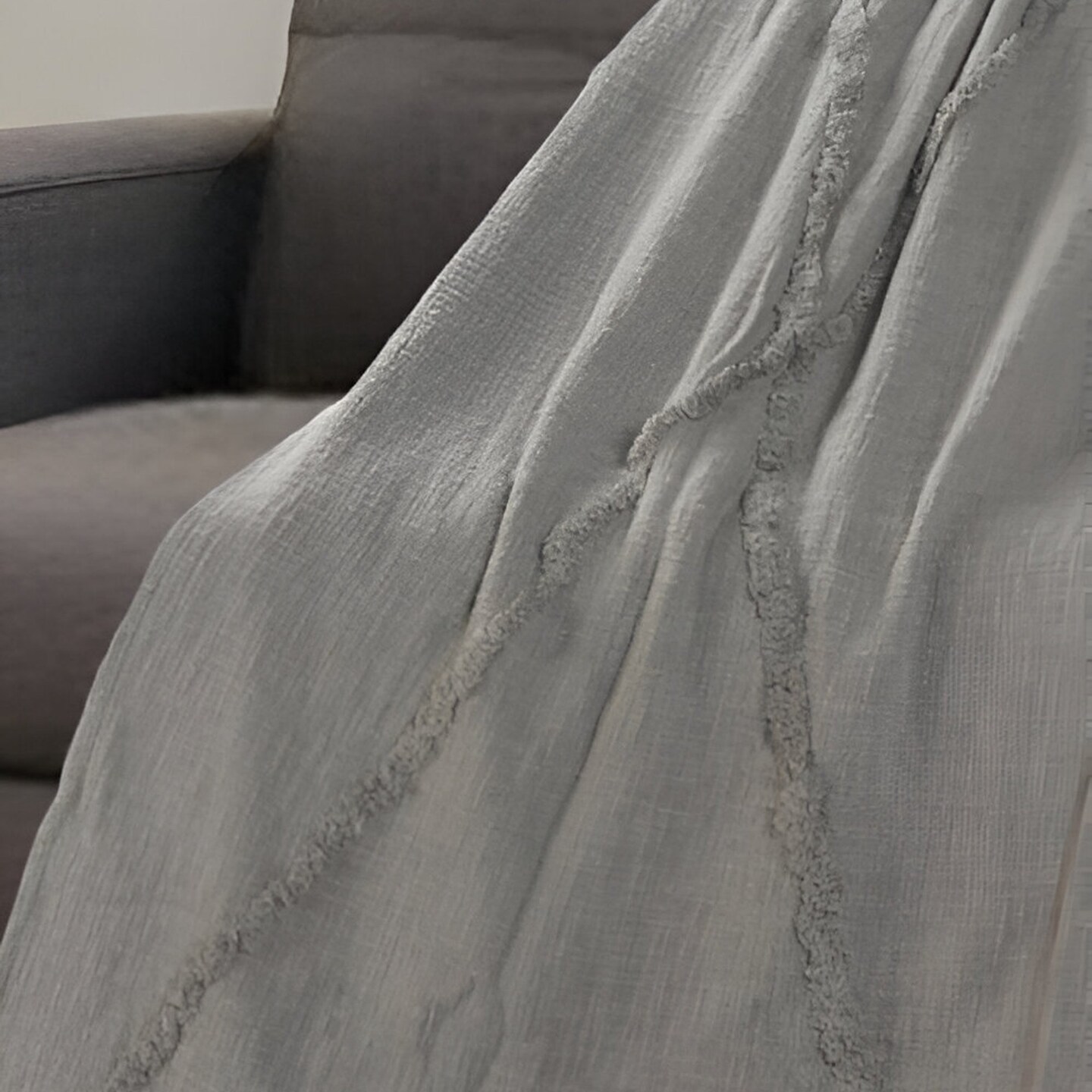 Edge Collections - 50" x 60" - Gray - Cozy Woven Throw Blanket for Home Décor - 1 Piece