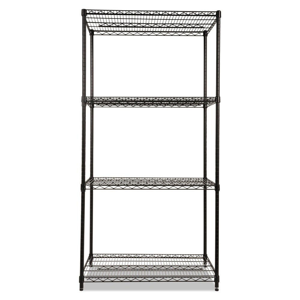 Alera 36 in. x 24 in. x 72 in. NSF Certified Industrial Four-Shelf Wire Shelving Kit - Black