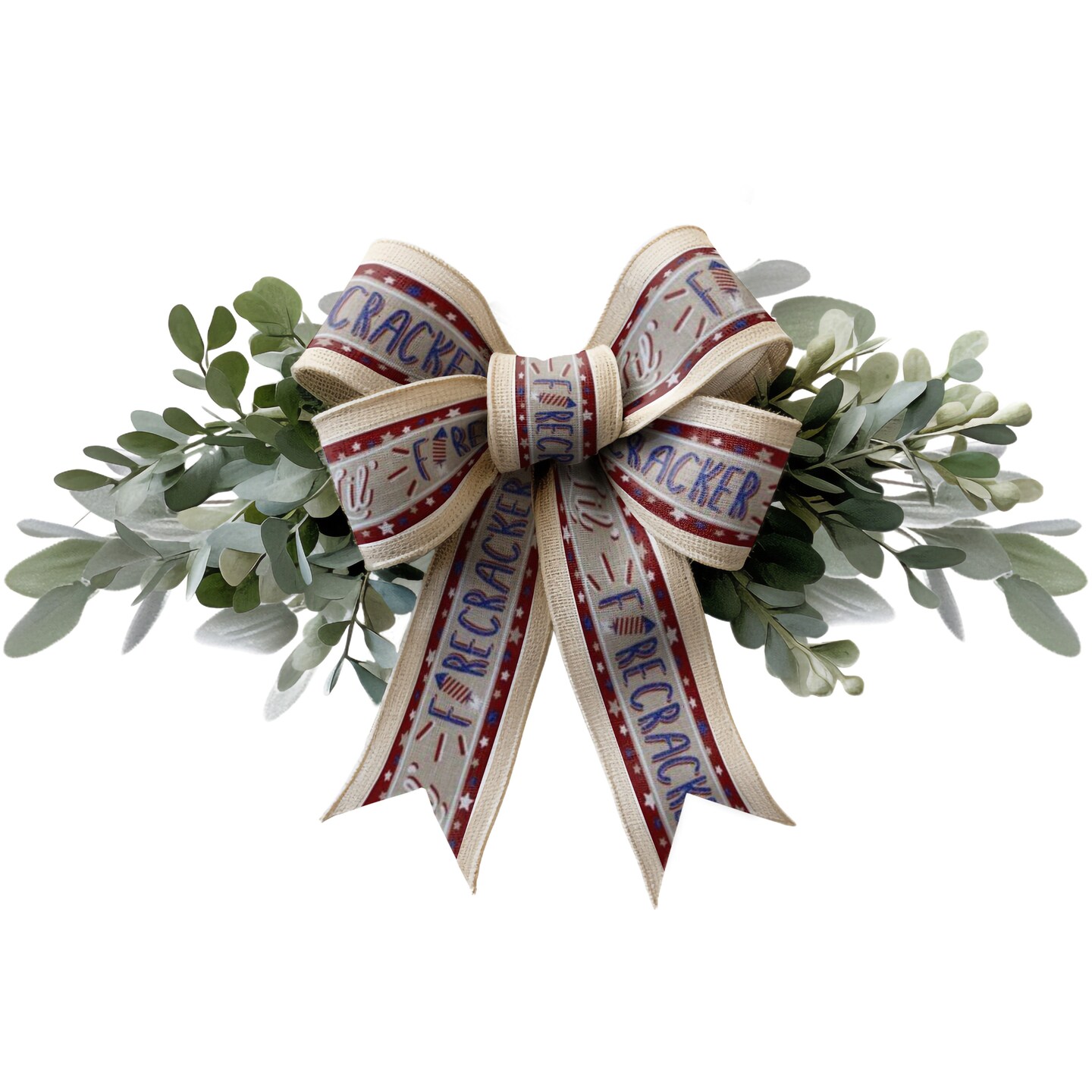 2.5&#x22; Lil Firecracker Patriotic Ribbon: Natural (10 Yards)