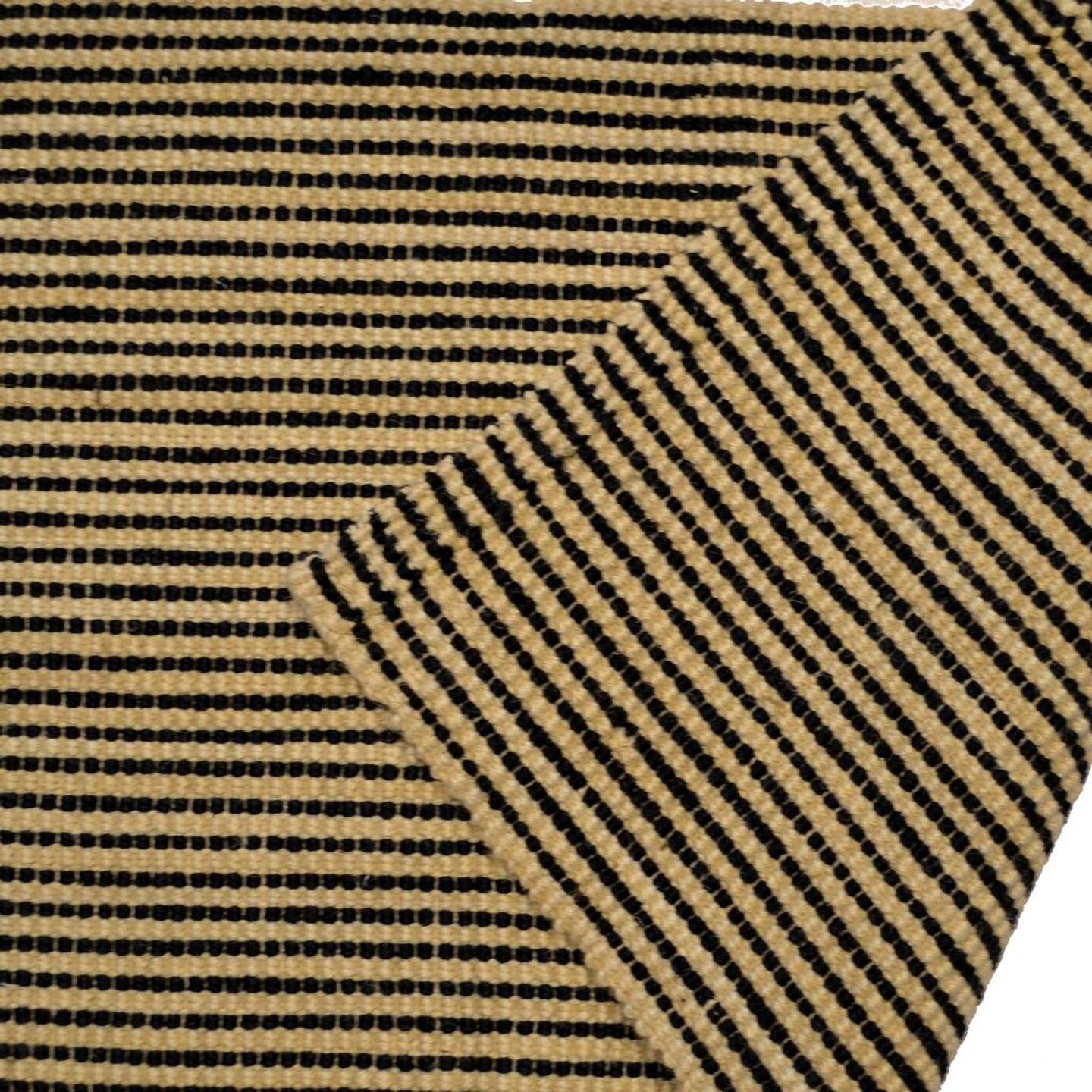Edge Collections - 2' X 3' - Black - Hand Woven Jute Striped Area Rug for Casual Spaces - 1 Piece