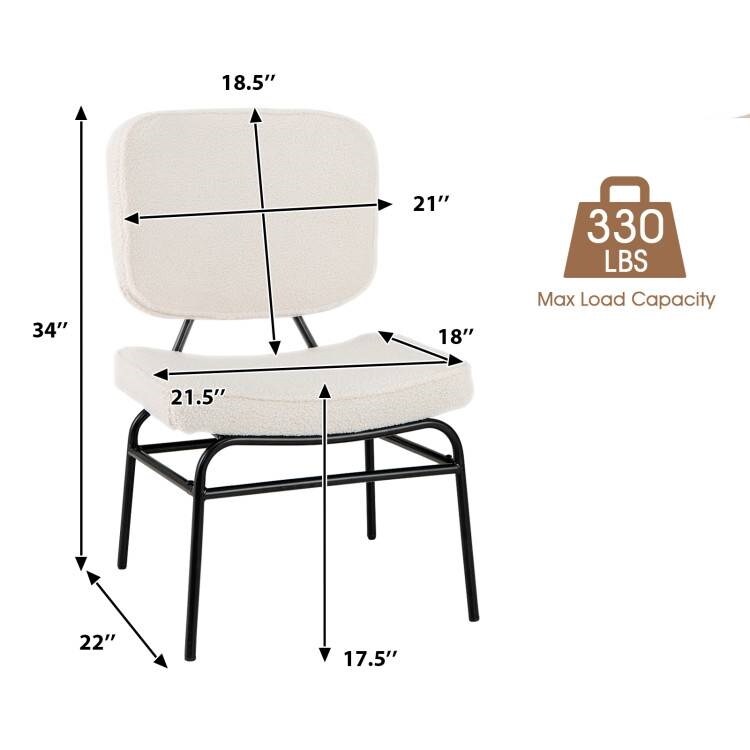 Comfortable Sherpa Upholstered Accent Chair with Ergonomic Support for Living Room or Bedroom
